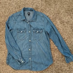 Denim LS Gap Snap front M